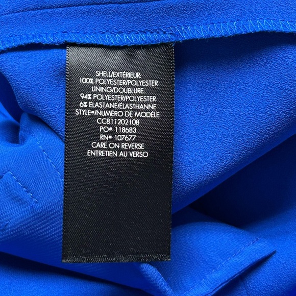 Alice + Olivia Cobalt Blue Pleated High Waist Eloise Palazzo Pants Size 8 - Picture 3 of 7